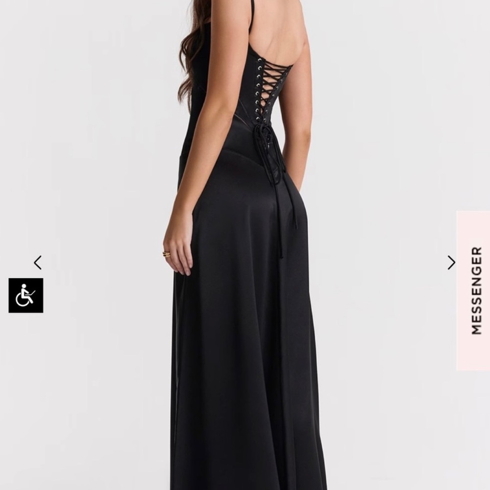 Elegant Black Lace-Up Dress